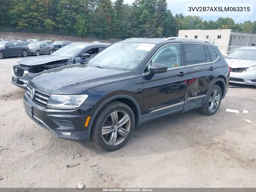 2020 VOLKSWAGEN TIGUAN VIN 3VV2B7AX5LM063315 — фото 2