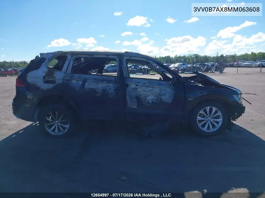 2021 VOLKSWAGEN TIGUAN VIN 3VV0B7AX8MM063608 — фото 12