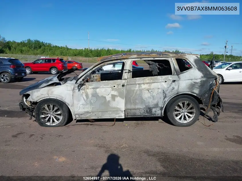2021 VOLKSWAGEN TIGUAN VIN 3VV0B7AX8MM063608 — фото 13