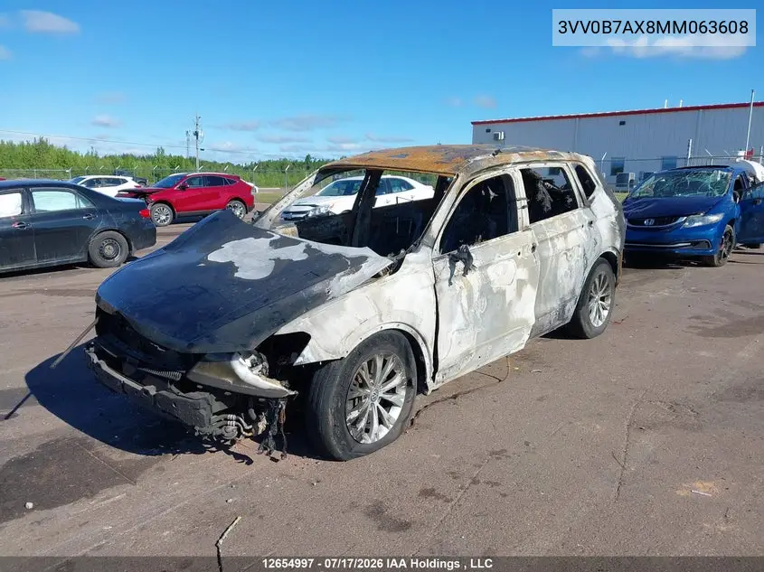 2021 VOLKSWAGEN TIGUAN VIN 3VV0B7AX8MM063608 — фото 6