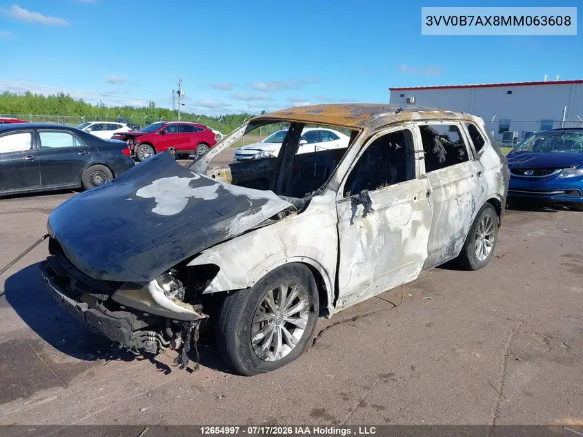 2021 VOLKSWAGEN TIGUAN VIN 3VV0B7AX8MM063608 — фото 9