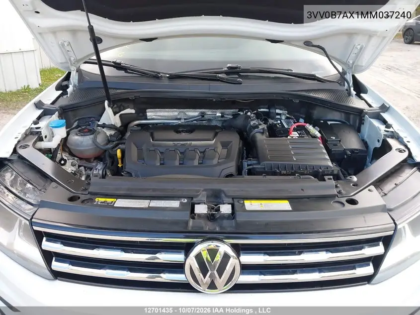 2021 VOLKSWAGEN TIGUAN VIN 3VV0B7AX1MM037240 — фото 10