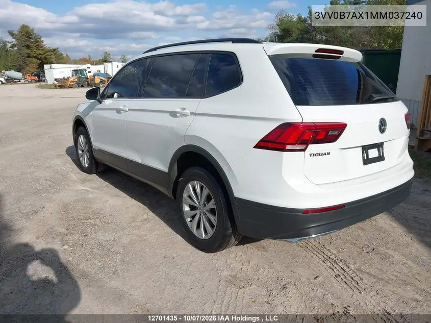 2021 VOLKSWAGEN TIGUAN VIN 3VV0B7AX1MM037240 — фото 3
