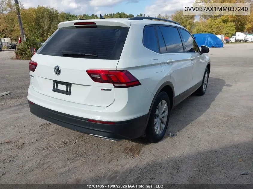 2021 VOLKSWAGEN TIGUAN VIN 3VV0B7AX1MM037240 — фото 4