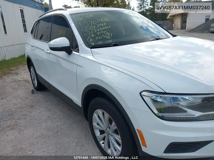 2021 VOLKSWAGEN TIGUAN VIN 3VV0B7AX1MM037240 — фото 6
