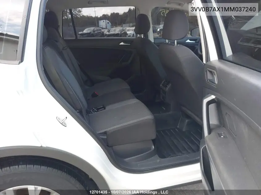 2021 VOLKSWAGEN TIGUAN VIN 3VV0B7AX1MM037240 — фото 8