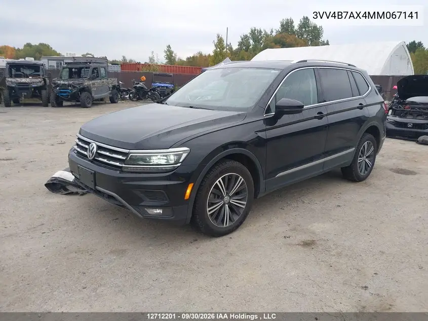 2021 VOLKSWAGEN TIGUAN VIN 3VV4B7AX4MM067141 — фото 2