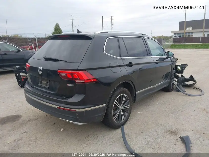 2021 VOLKSWAGEN TIGUAN VIN 3VV4B7AX4MM067141 — фото 4