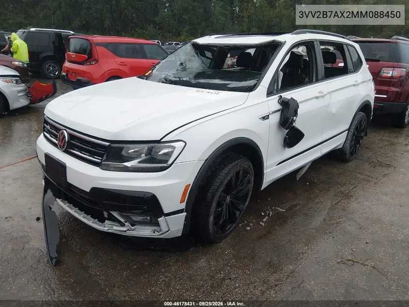 2021 VOLKSWAGEN TIGUAN VIN 3VV2B7AX2MM088450 — фото 2
