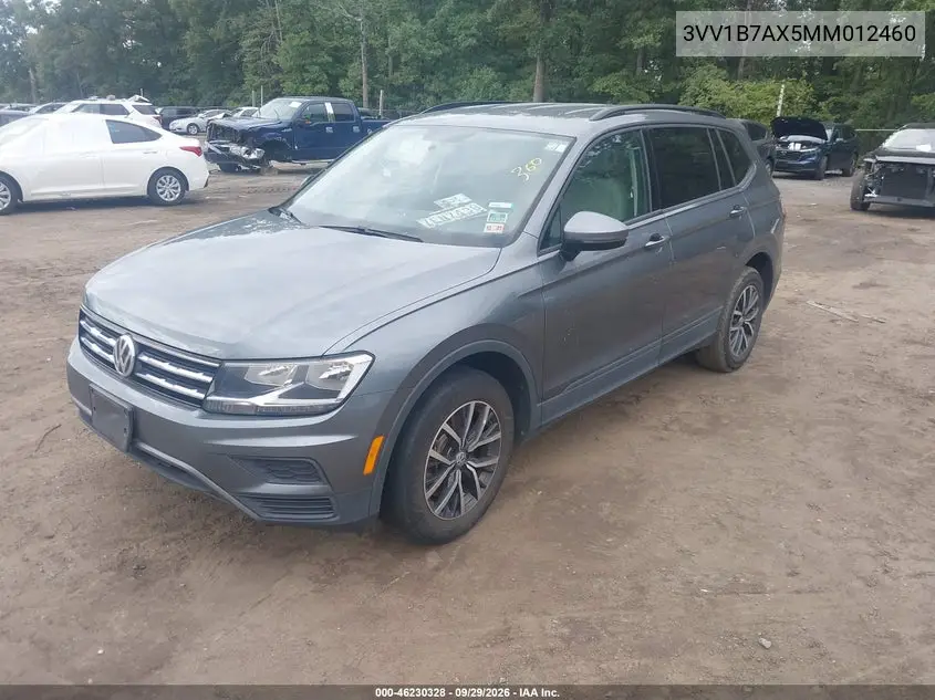 2021 VOLKSWAGEN TIGUAN VIN 3VV1B7AX5MM012460 — фото 2