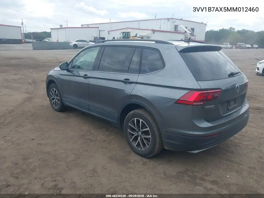 2021 VOLKSWAGEN TIGUAN VIN 3VV1B7AX5MM012460 — фото 3