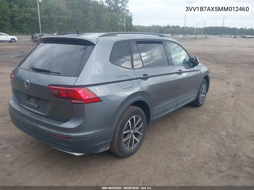 2021 VOLKSWAGEN TIGUAN VIN 3VV1B7AX5MM012460 — фото 4