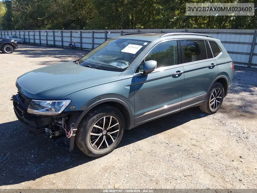 2021 VOLKSWAGEN TIGUAN VIN 3VV2B7AX0MM023600 — фото 2