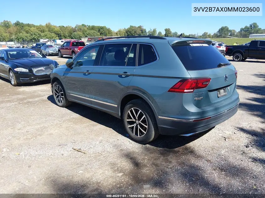 2021 VOLKSWAGEN TIGUAN VIN 3VV2B7AX0MM023600 — фото 3
