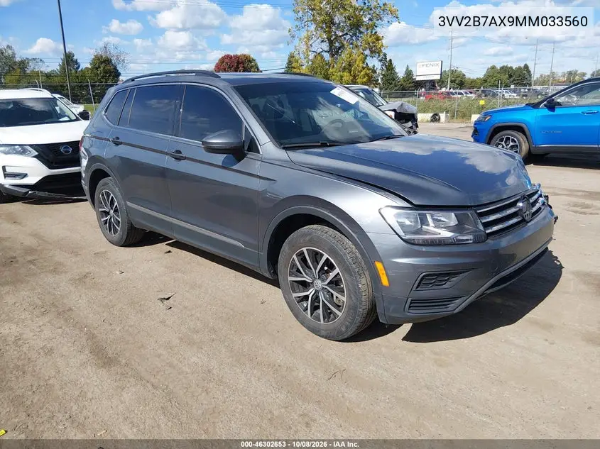 VOLKSWAGEN TIGUAN 2021, VIN 3VV2B7AX9MM033560