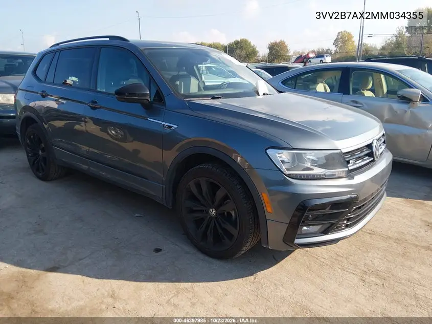 VOLKSWAGEN TIGUAN 2021, VIN 3VV2B7AX2MM034355