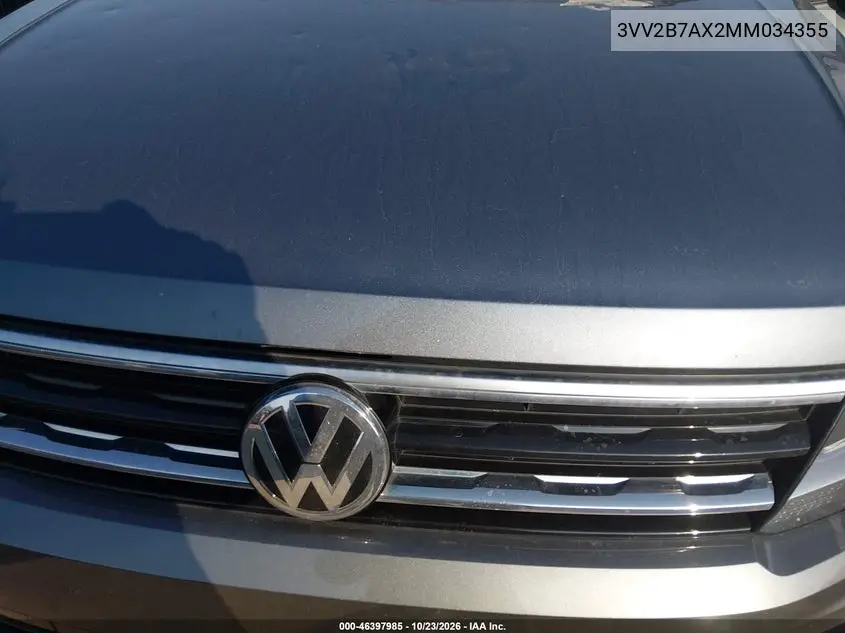 2021 VOLKSWAGEN TIGUAN VIN 3VV2B7AX2MM034355 — фото 10