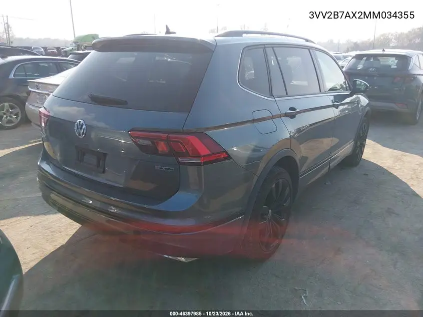 2021 VOLKSWAGEN TIGUAN VIN 3VV2B7AX2MM034355 — фото 4
