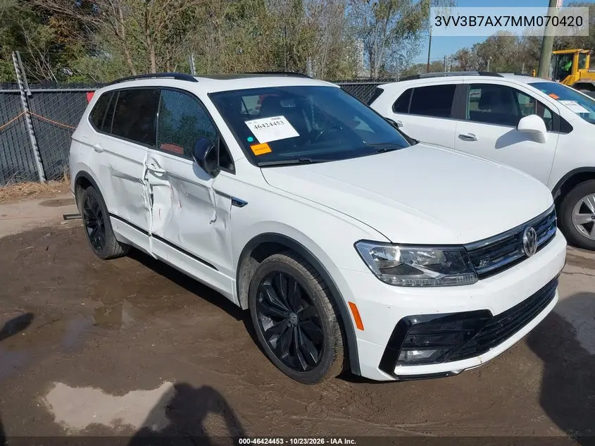 VOLKSWAGEN TIGUAN 2021, VIN 3VV3B7AX7MM070420