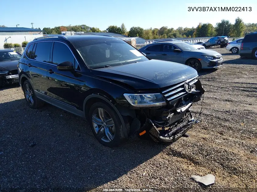 VOLKSWAGEN TIGUAN 2021, VIN 3VV3B7AX1MM022413