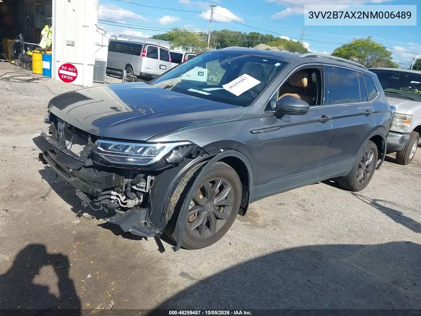 2022 VOLKSWAGEN TIGUAN VIN 3VV2B7AX2NM006489 — фото 2