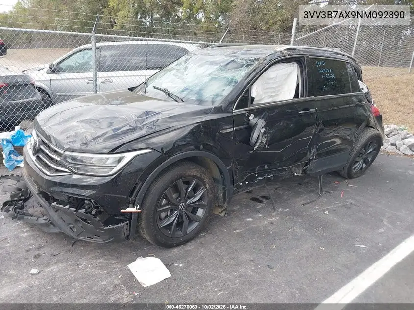 2022 VOLKSWAGEN TIGUAN VIN 3VV3B7AX9NM092890 — фото 2