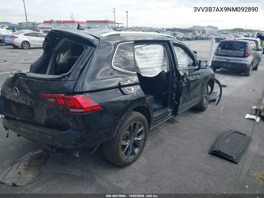 2022 VOLKSWAGEN TIGUAN VIN 3VV3B7AX9NM092890 — фото 4