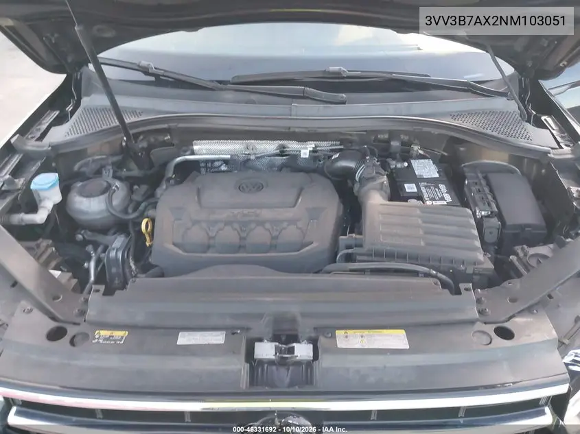 2022 VOLKSWAGEN TIGUAN VIN 3VV3B7AX2NM103051 — фото 10