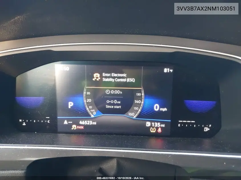 2022 VOLKSWAGEN TIGUAN VIN 3VV3B7AX2NM103051 — фото 7