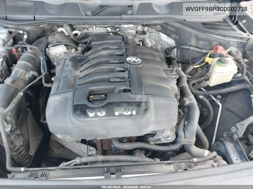 2012 VOLKSWAGEN TOUAREG VIN WVGFF9BP3CD002728 — фото 10