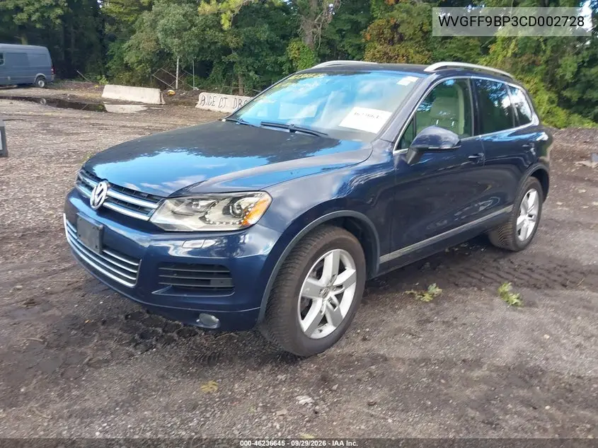 2012 VOLKSWAGEN TOUAREG VIN WVGFF9BP3CD002728 — фото 2
