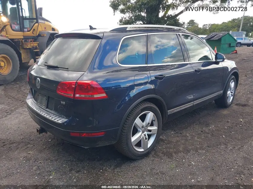 2012 VOLKSWAGEN TOUAREG VIN WVGFF9BP3CD002728 — фото 4