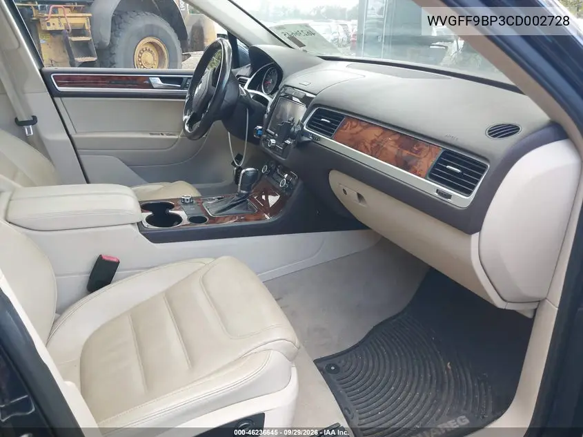 2012 VOLKSWAGEN TOUAREG VIN WVGFF9BP3CD002728 — фото 5