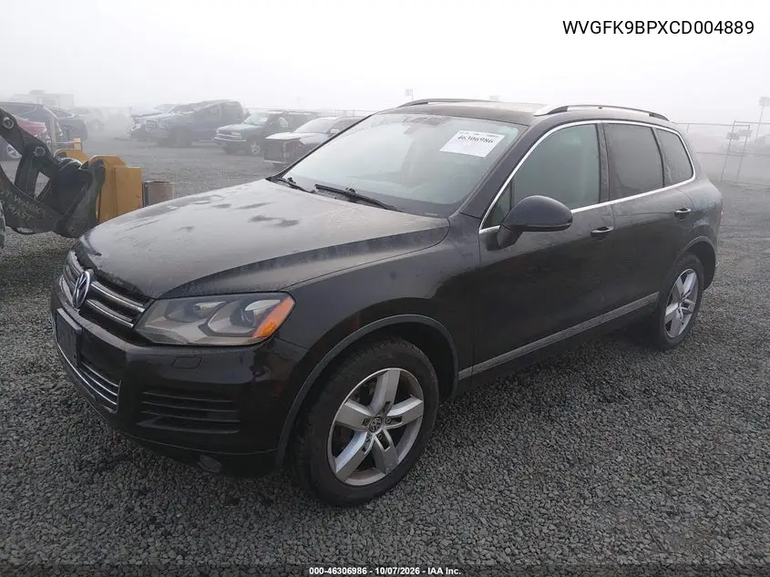 2012 VOLKSWAGEN TOUAREG VIN WVGFK9BPXCD004889 — фото 2