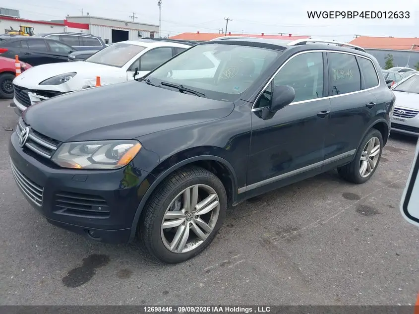 2014 VOLKSWAGEN TOUAREG VIN WVGEP9BP4ED012633 — фото 2