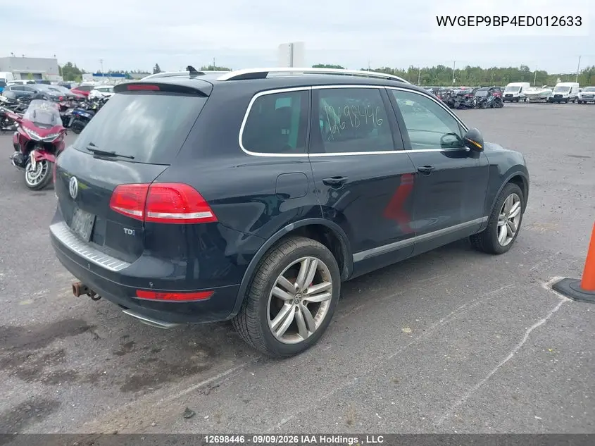 2014 VOLKSWAGEN TOUAREG VIN WVGEP9BP4ED012633 — фото 4