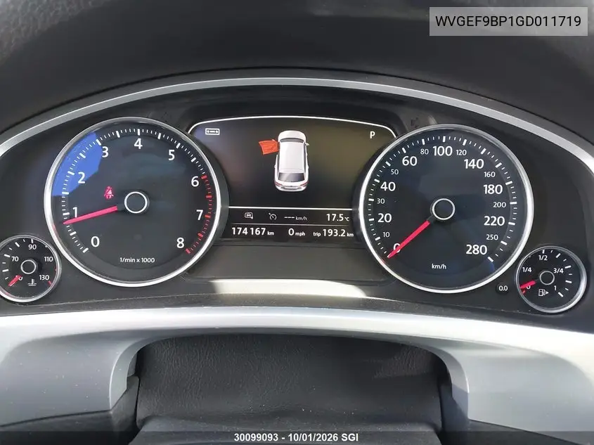 2016 VOLKSWAGEN TOUAREG VIN WVGEF9BP1GD011719 — фото 15