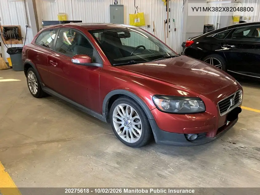 VOLVO C30 2008, VIN YV1MK382X82048800