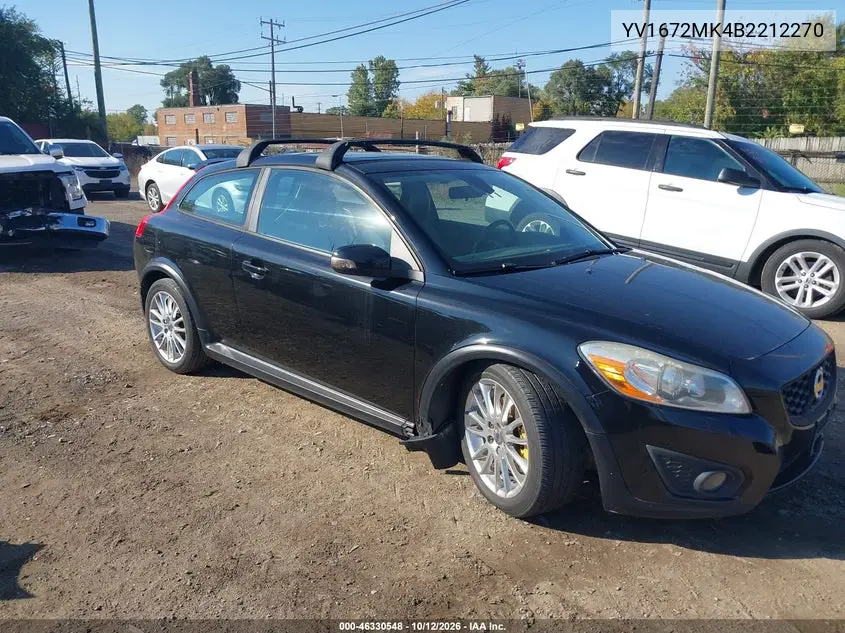 VOLVO C30 2011, VIN YV1672MK4B2212270