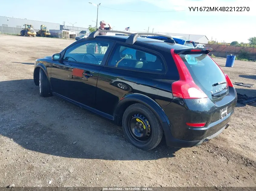 2011 VOLVO C30 VIN YV1672MK4B2212270 — фото 3
