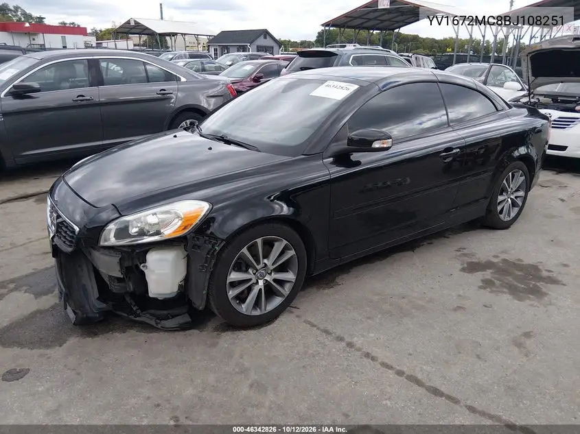2011 VOLVO C70 VIN YV1672MC8BJ108251 — фото 2