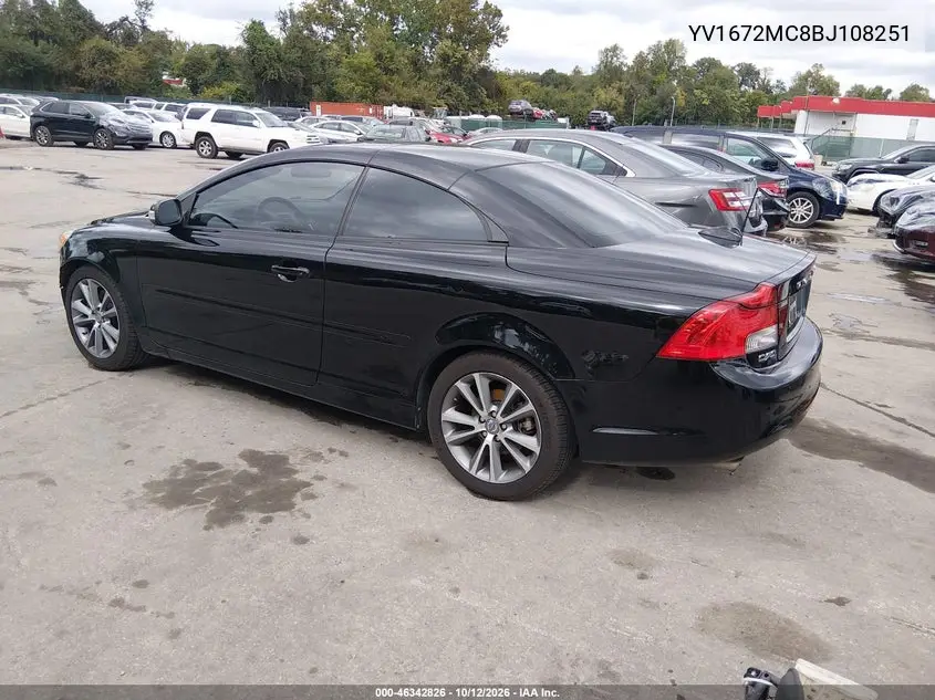 2011 VOLVO C70 VIN YV1672MC8BJ108251 — фото 3