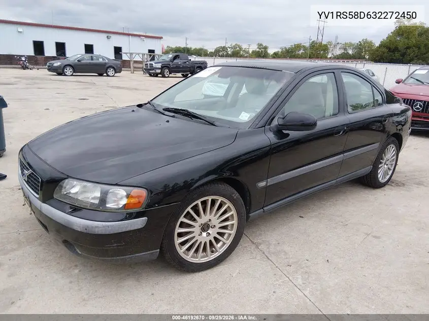 2003 VOLVO S60 VIN YV1RS58D632272450 — фото 2