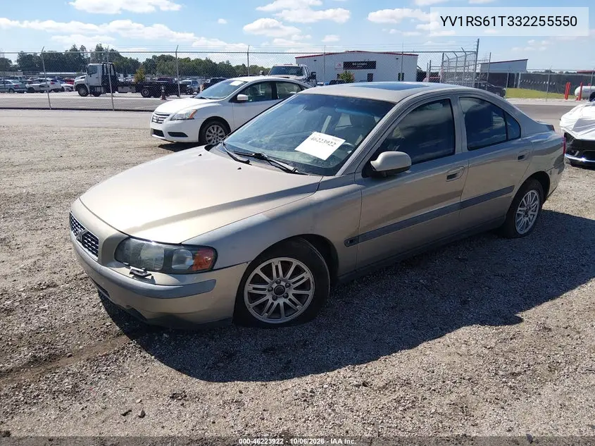 2003 VOLVO S60 VIN YV1RS61T332255550 — фото 2
