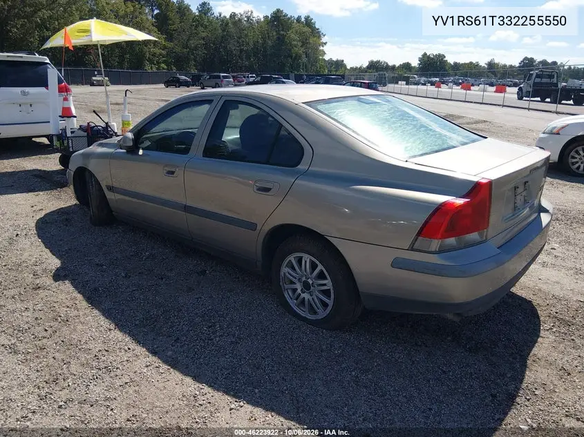 2003 VOLVO S60 VIN YV1RS61T332255550 — фото 3