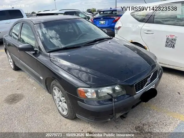 VOLVO S60 2004, VIN YV1RS59V142323538