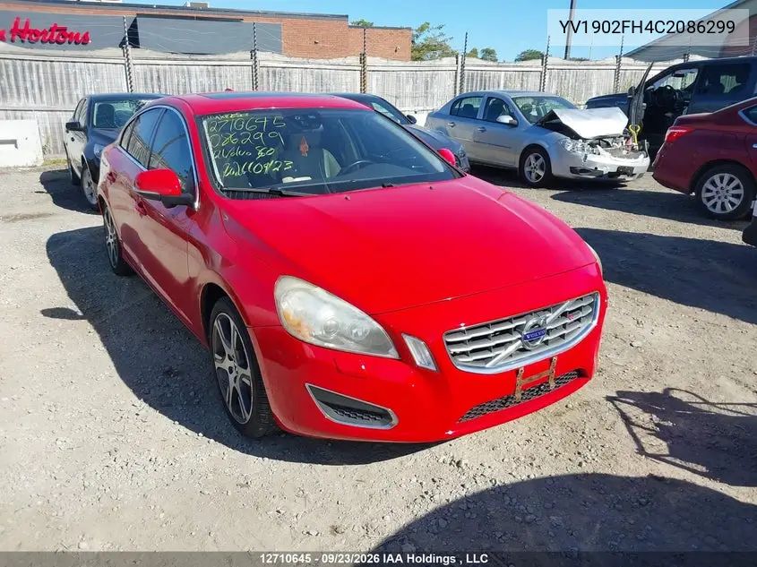 VOLVO S60 2012, VIN YV1902FH4C2086299