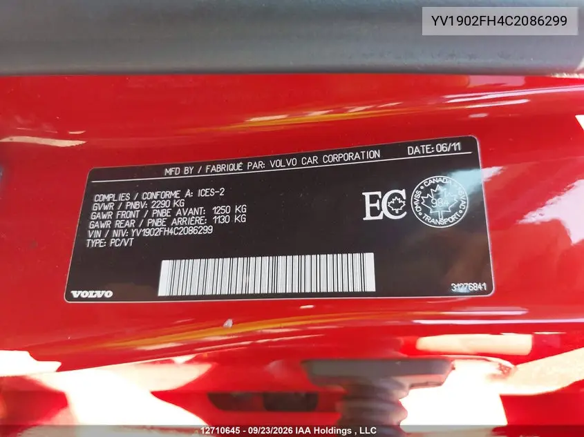 2012 VOLVO S60 VIN YV1902FH4C2086299 — фото 18