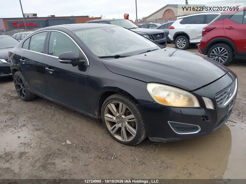 VOLVO S60 2012, VIN YV1622FSXC2027699