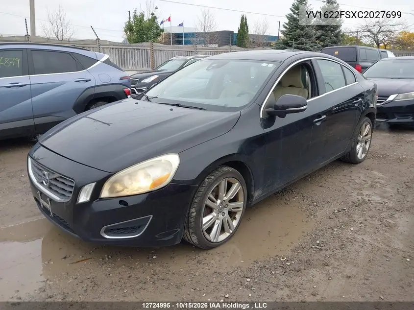 2012 VOLVO S60 VIN YV1622FSXC2027699 — фото 2